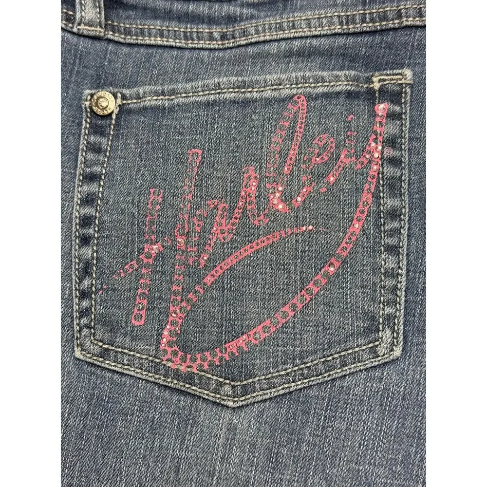 Harley Davidson Women's Bootcut Blue Denim Jeans - Size 14 (34x28) *READ** - Picture 6 of 9